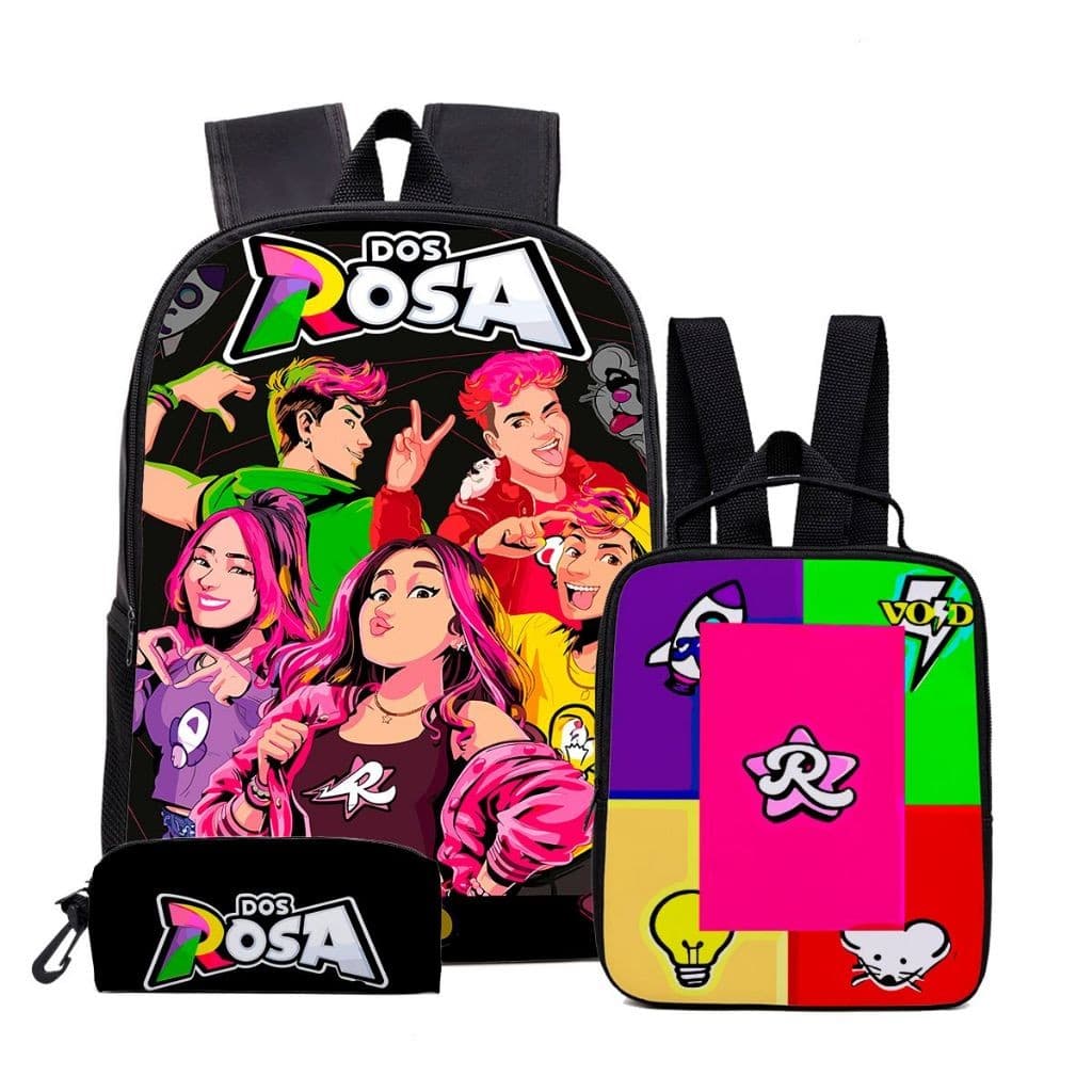OFERTA! Kit Mochila Feminina Dos Rosa + Lancheira Térmica + Estojo Escolar Juvenil Luxo PROMOÇÃO Volta às Aulas