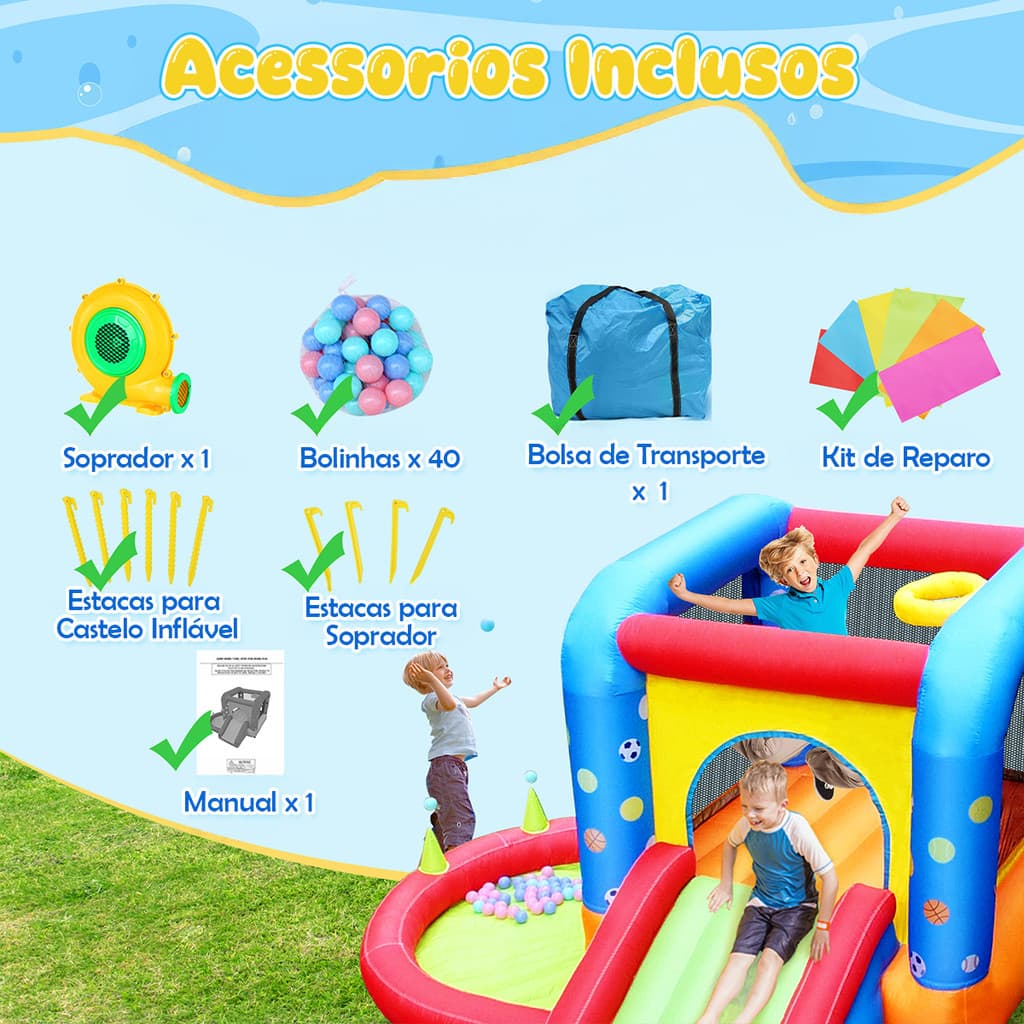 Parque Aquático Castelo Inflável  Pula Pula Parque Bola 110V