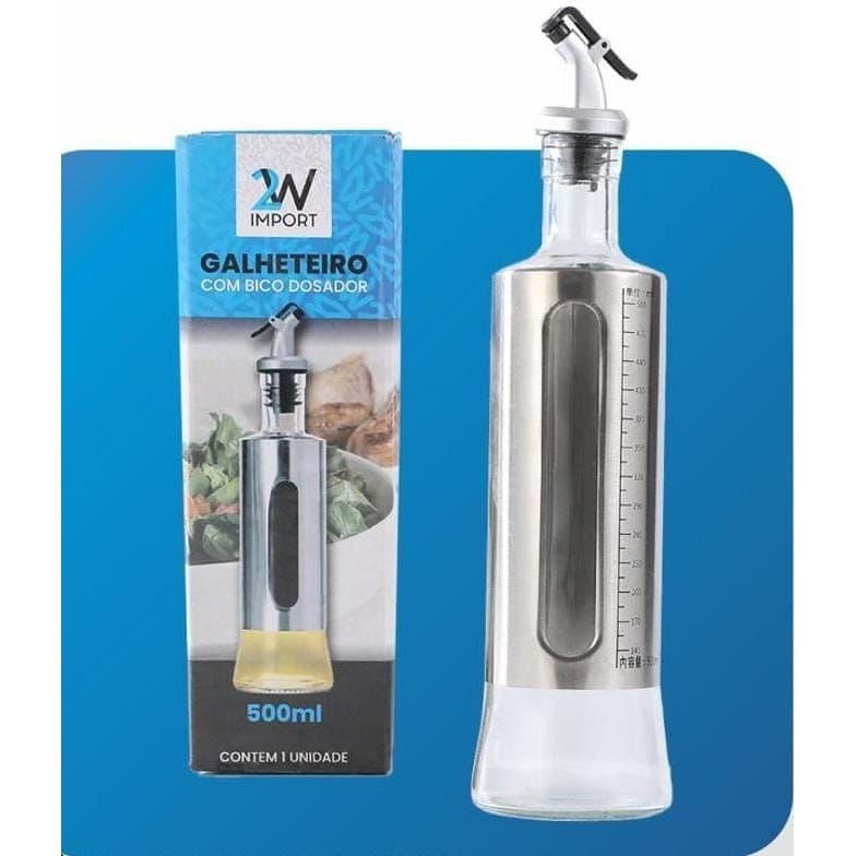 Galheteiro com bico dosador 500ml de vidro 8716 2w import