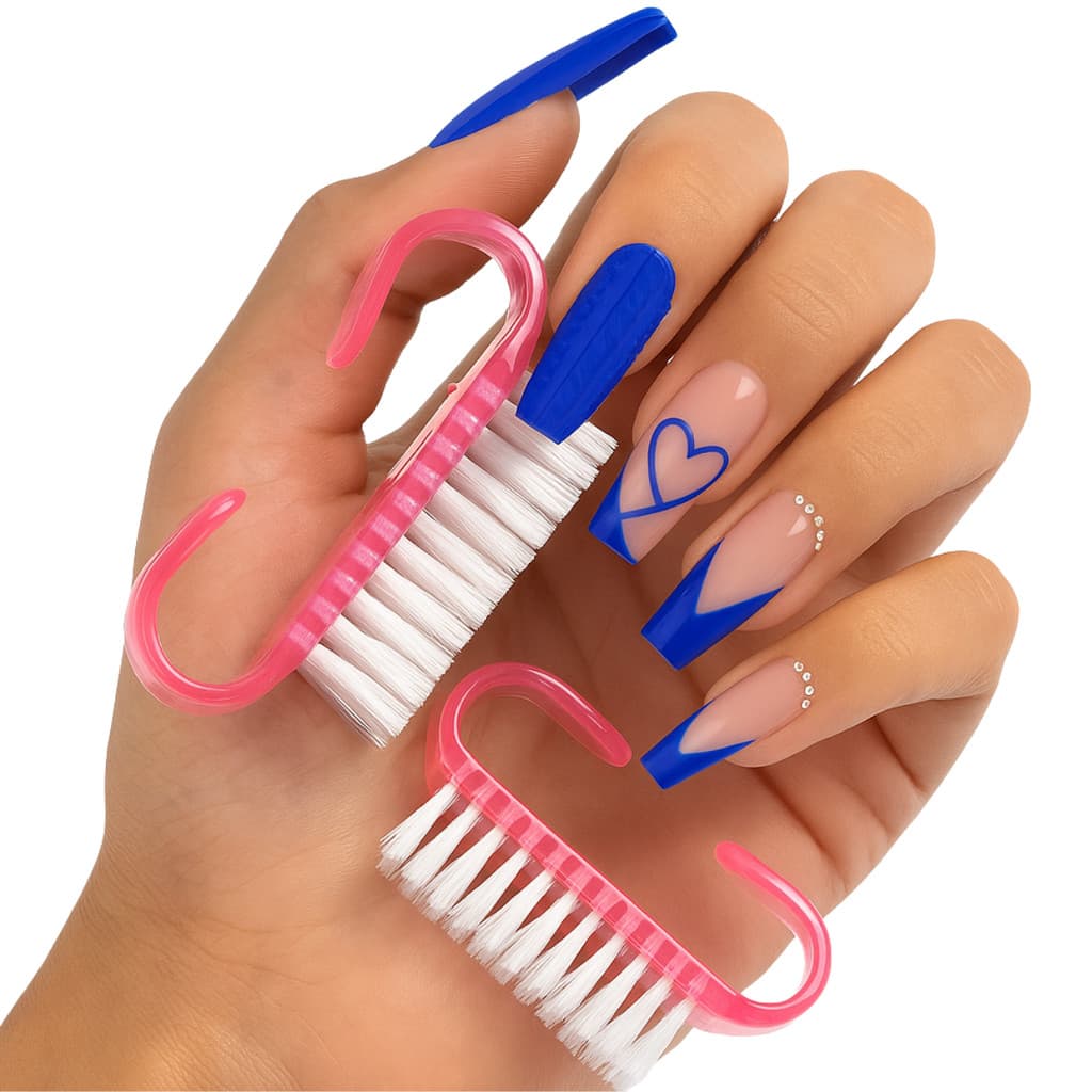 Kit Escova De Unha 02 Unid. P/ Limpeza Higiene Mão Pé Manicure escovinha para limpas brocas de unhas alongamento acrigel