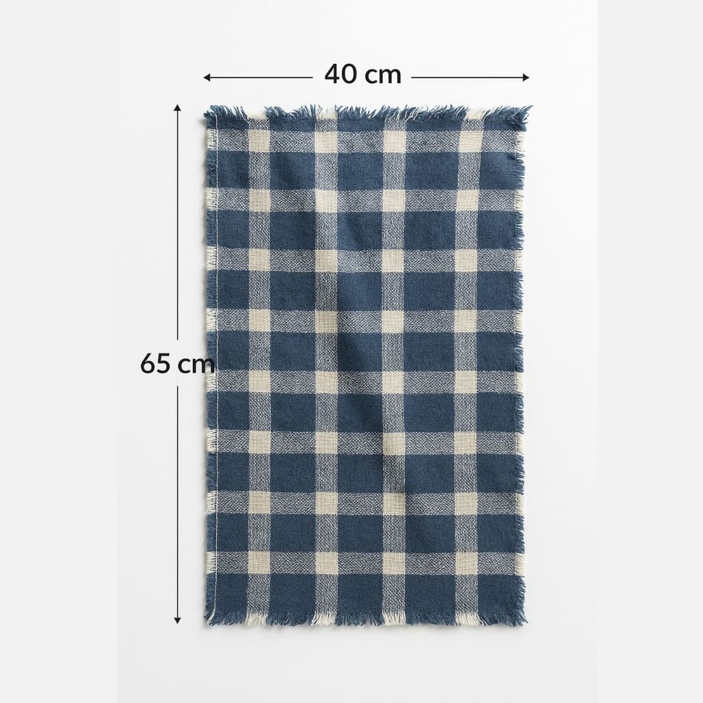 Pano de Chão Xadrez Azul Super Absorvente 40x65cm 03 unid