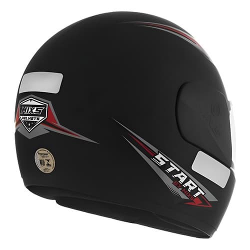 Capacete Mixs Start Para Moto Tamanho 56 Fosco Preto Sólido
