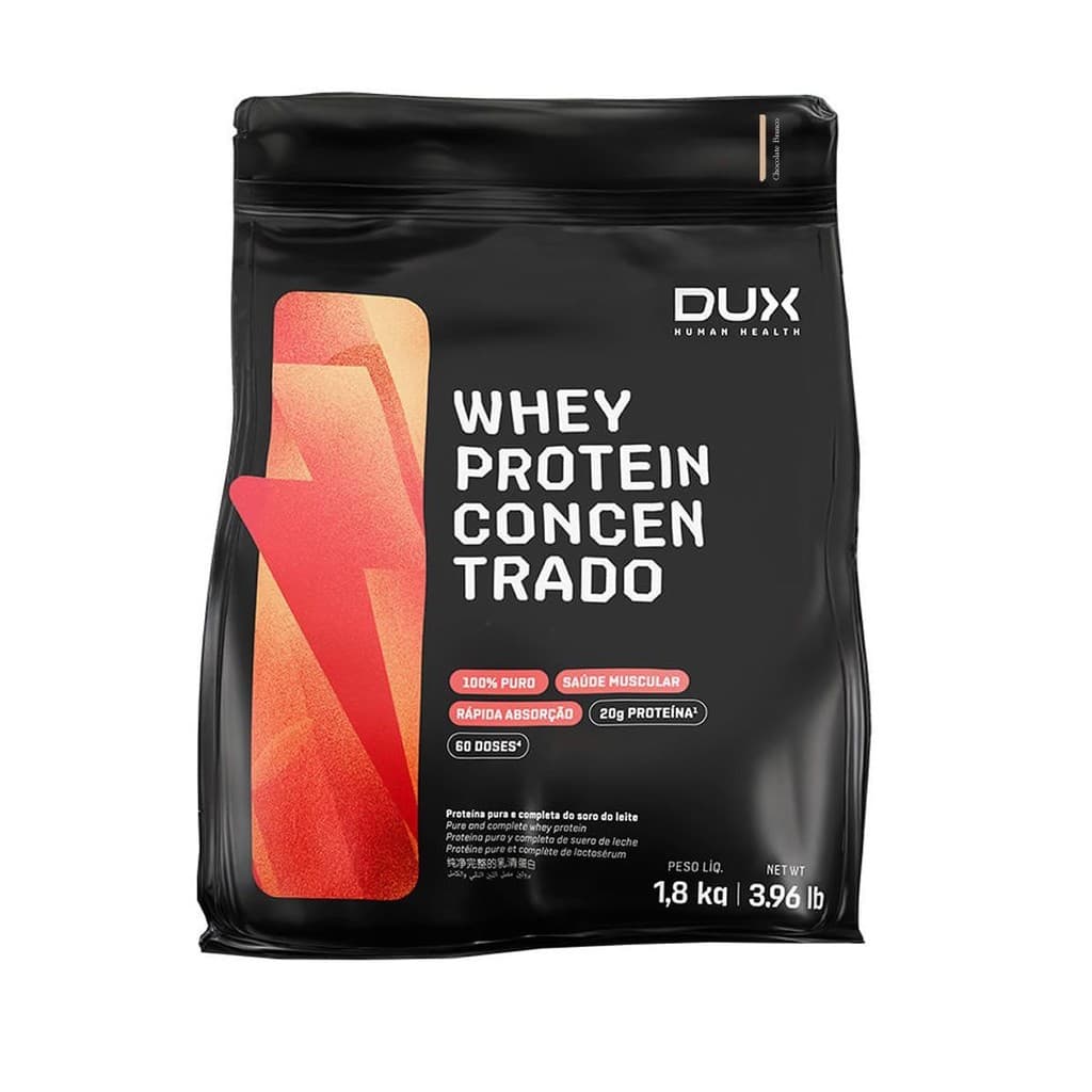 Whey Protein Concentrado - 1800g Refil Chocolate Branco - Dux Nutrition