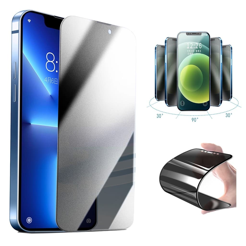 Película Cerâmica Privacidade Fosca Compatível Com iphone 11 12 13 14 15 16 17 Pro Max Plus Flexível