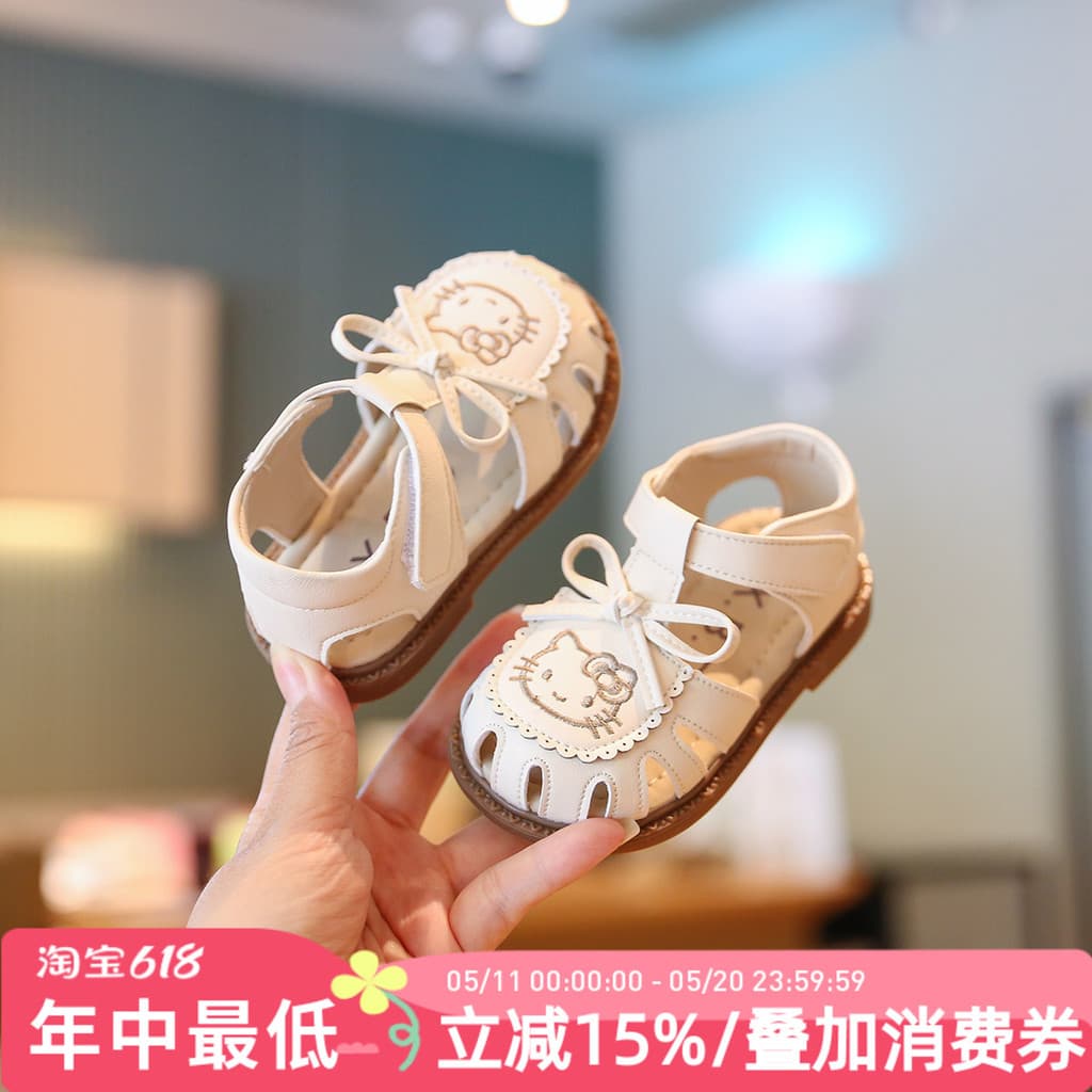 Little Walkpoint Sandálias de bebê para meninas, verão de um ano de idade, sola macia, sapatos antiderrapantes para meni