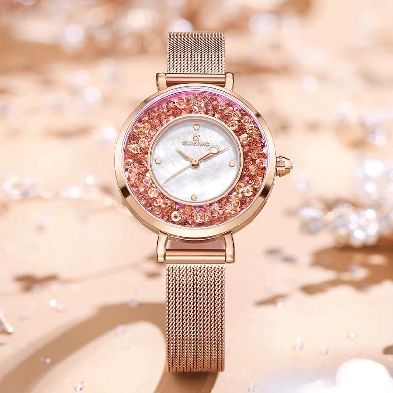 relogio feminino pequeno delicado relogio feminino pequeno Guanhao genuíno Gypsophila relógio feminino moda à prova dwat