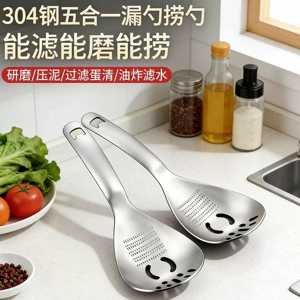 304 escorredor de aço inoxidável suplemento alimentar para bebê Presser Multi-função cozinha gengibre moagem colher moag