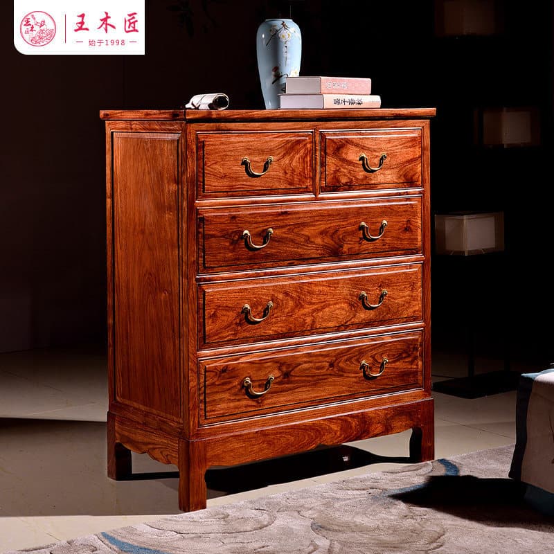 Wang carpinteiro ouriço vermelho sândalo cômoda toda jacarandá balde de madeira maciça cozinha armários de mogno simples