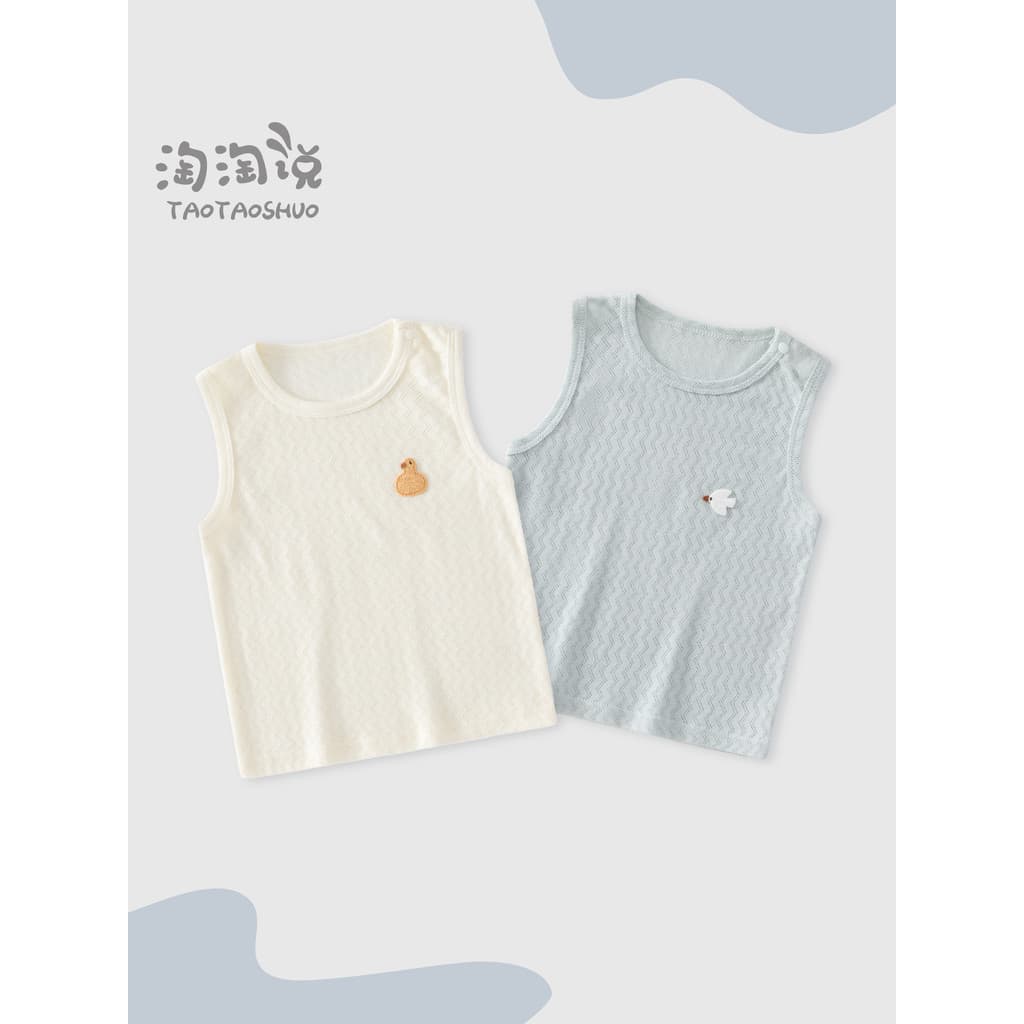 Colete de bebê de algodão puro verão estilo fino masculino feminino bebê sem mangas malha superior respirável roupas de