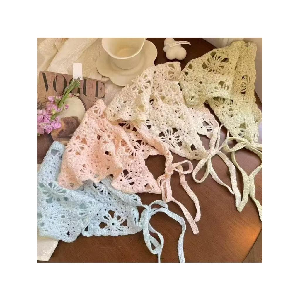 Novo estilo de malha triângulo cachecol primavera verão cor sólida All-Match estilo Pastoral lenço feminino beira-mar fé