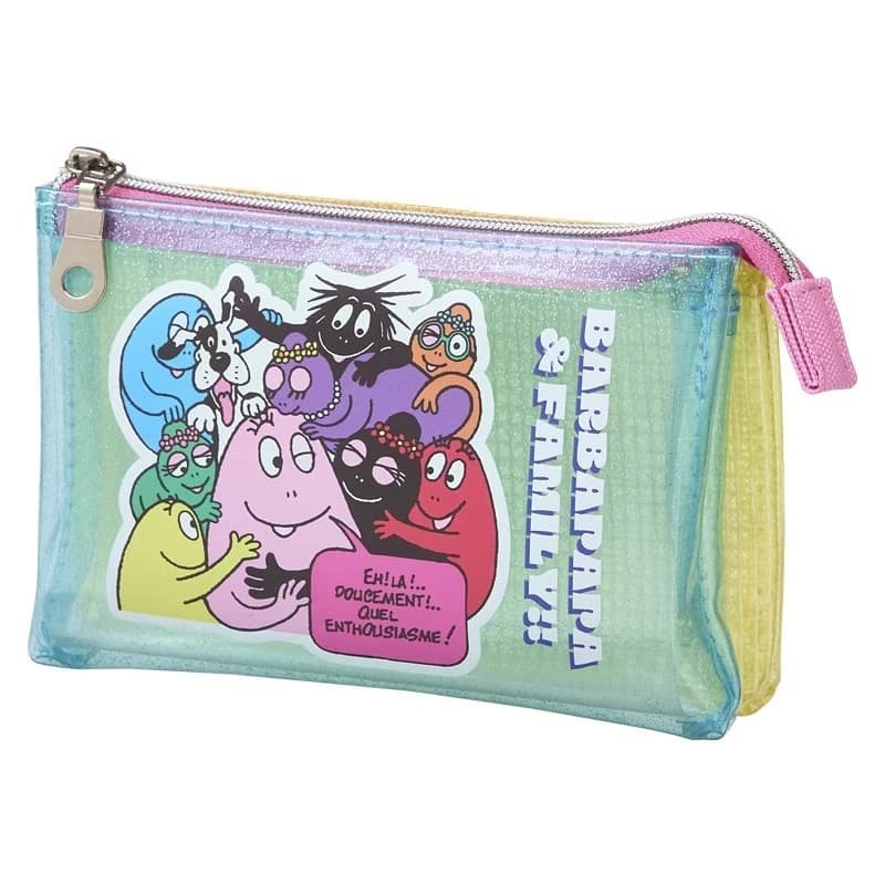 Japonês Baba pai bonito dos desenhos animados saco de armazenamento saco de papelaria PVC grade translúcido dupla camada
