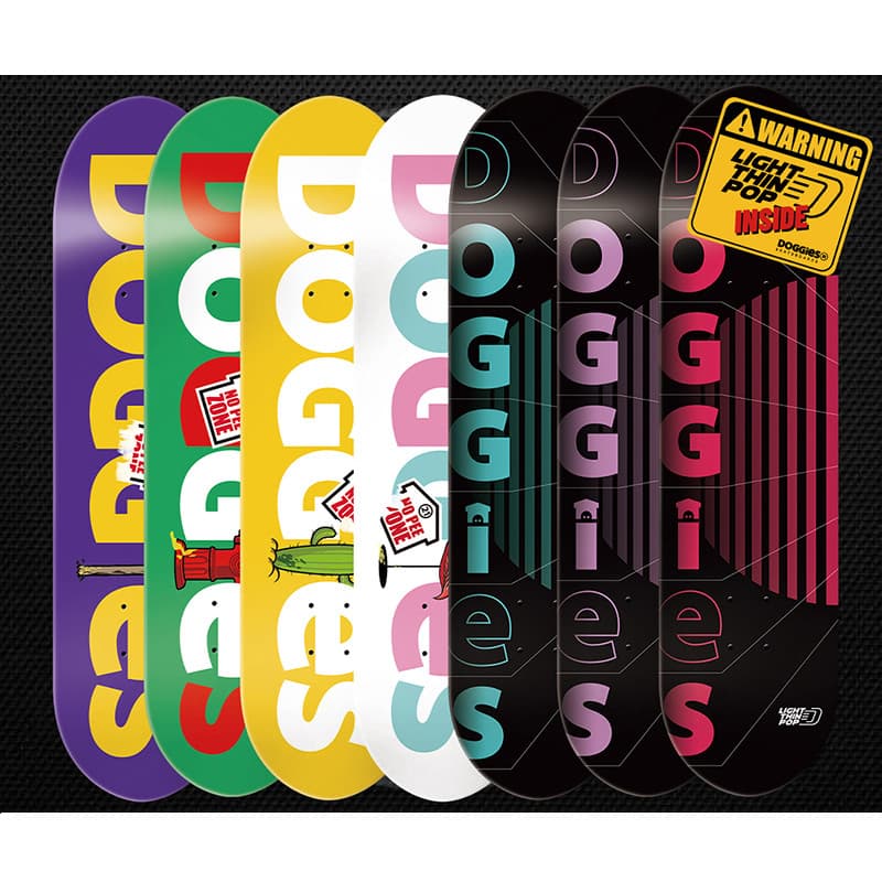 DOGGIES Novo estilo leve elástico mais superfície de skate de fibra inquebrável tecnologia preta dupla deformada profiss