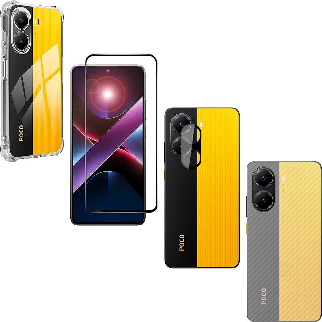 KIT P/ Xiaomi Poco X7 Pro 5G - Película Vidro - Película Câmera - Capinha - Película Traseira