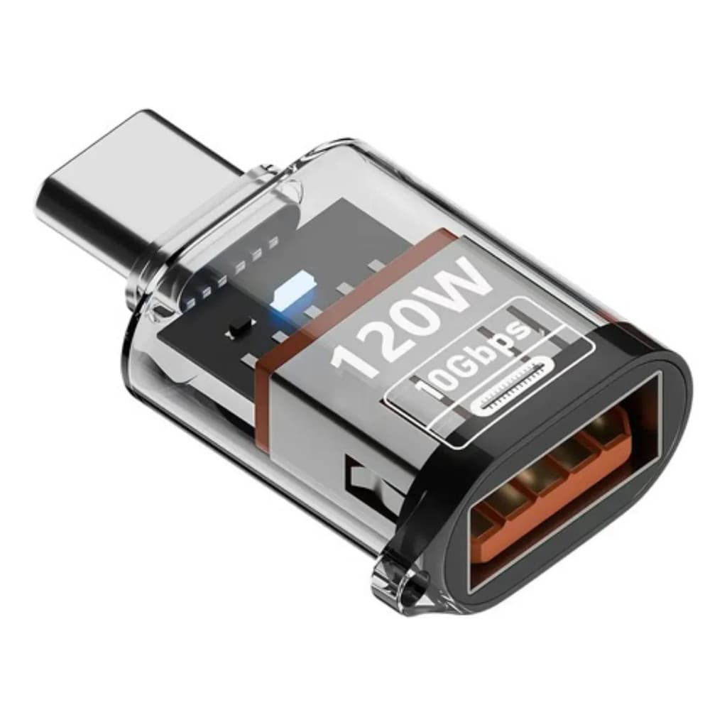 Adaptador Usb 3.2 Fêmea Para Tipo C Macho OTG 120w 10gbps IPhone Samsung Xiaiomi Notebook PC