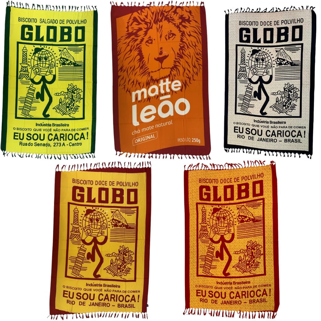 Canga Saída de Praia Globo e Mate Leão Estampada Rio