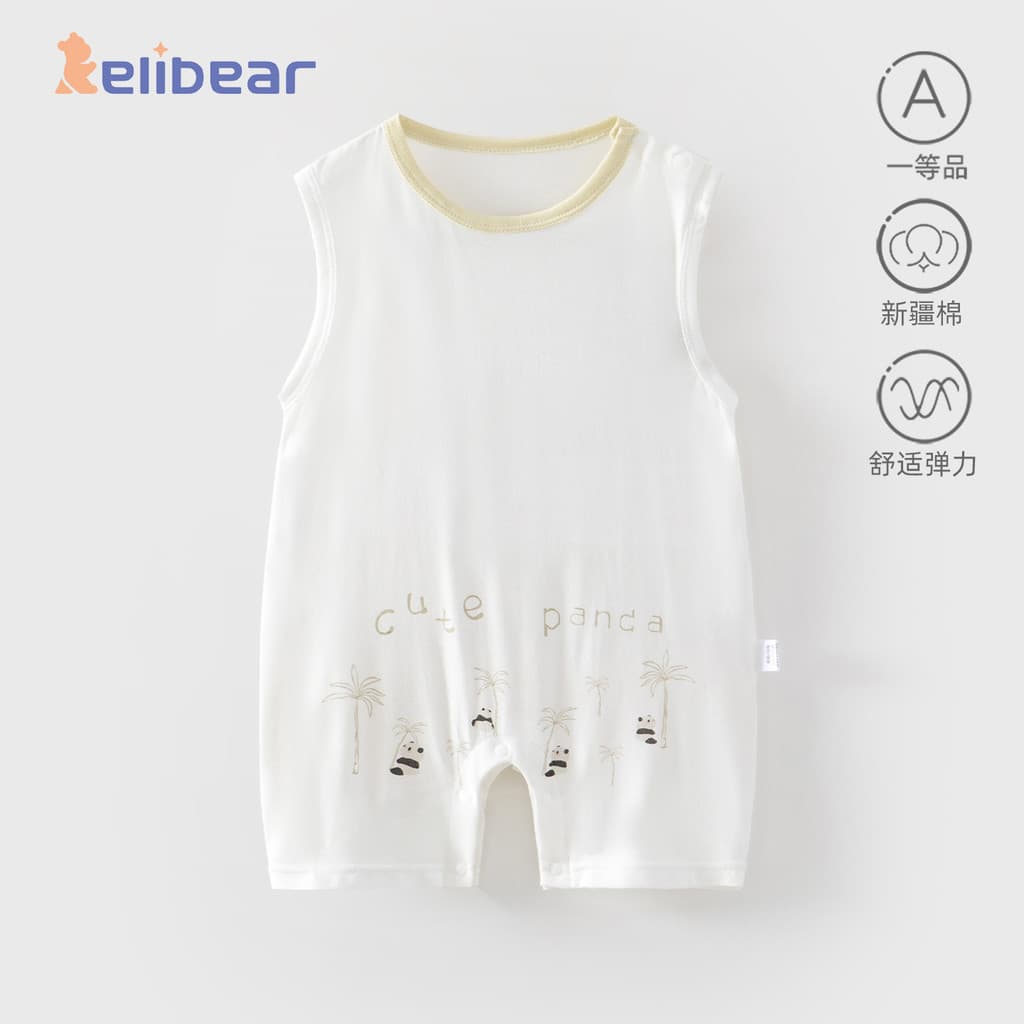 Bebê verão colete fino macacão pulôver verão bebê menino vestido de verão sem mangas puro algodão sem mangas macacão