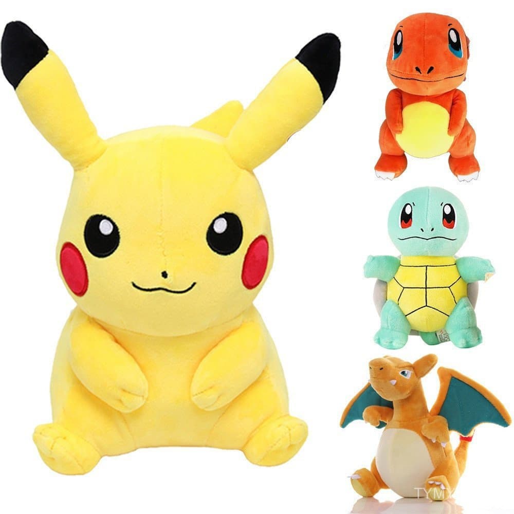 Brinquedo de Pelúcia Original Pokémon Pikachu e Squirtle de 8 Polegadas da Takara Tomy, Presente de Natal e Aniversário