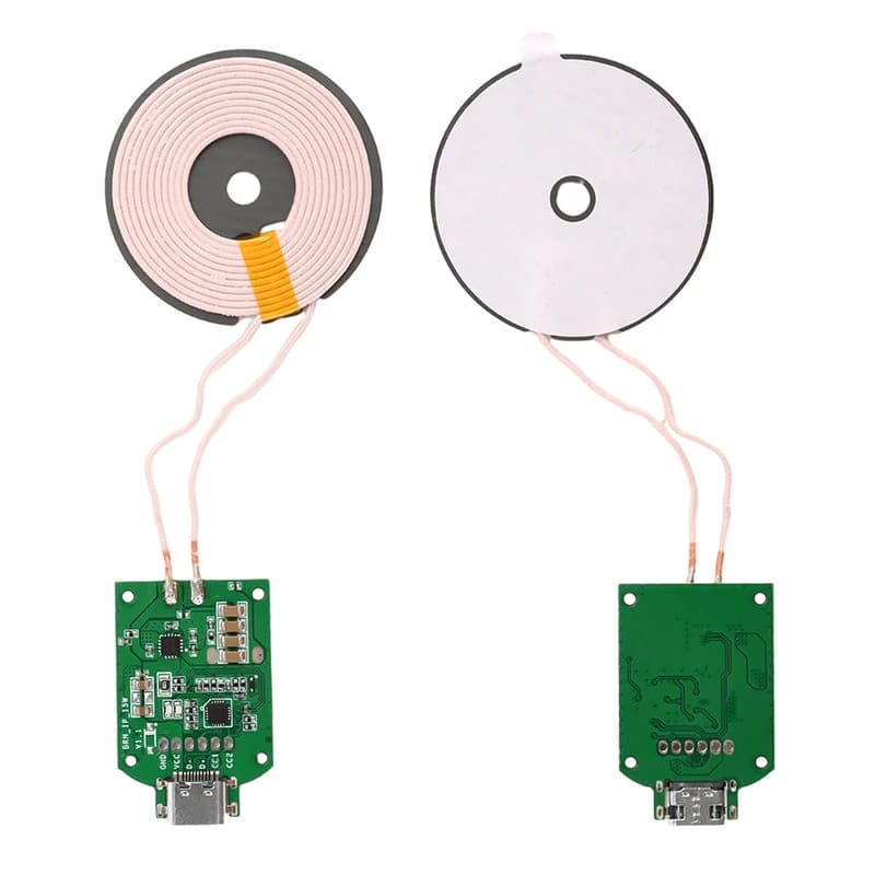 Transmissor de Carregamento Sem Fio de Alta Potência 15W, Módulo Universal, Entrada DC5V/9V/12V, Interface Tipo-C