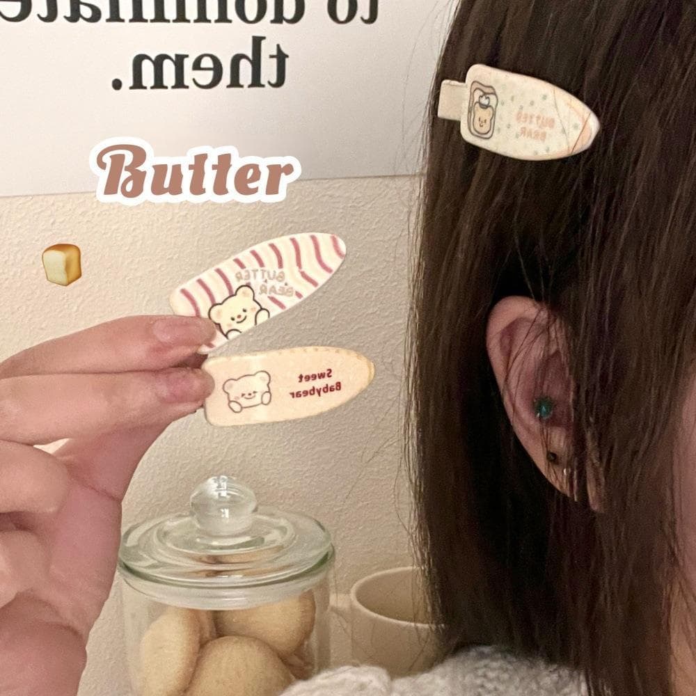 Novo bonito dos desenhos animados urso curvo hairpin acessórios de cabelo menina coração testa lado franja clipe criança