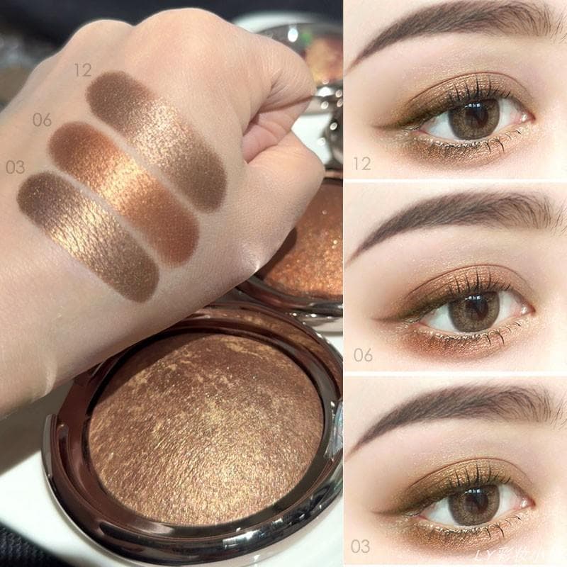 Mineral monocromático perolado cozimento em pó sombra Blush à prova d'água maquiagem Nude de longa duração vinho vermelh