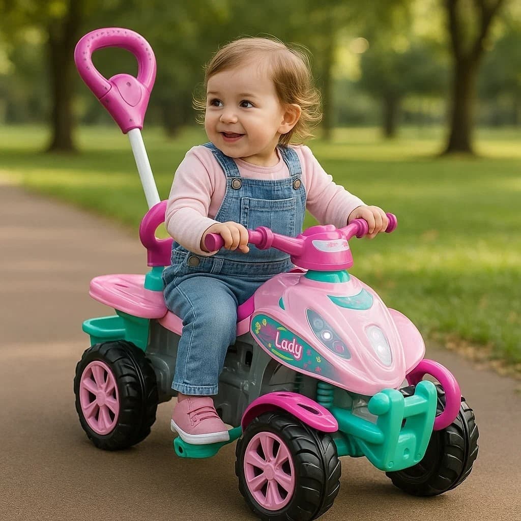Quadriciclo Infantil para Passeio com Empurrador