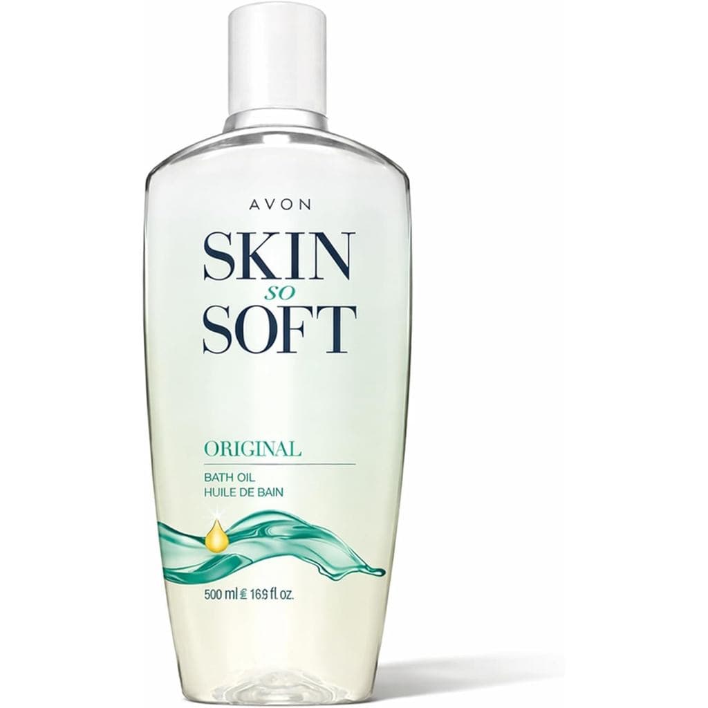 Óleo de Banho Original AVON Skin So Soft para Mulheres, Óleo Corporal Hidratante com Óleo de Jojoba para Pele Seca, 16,9