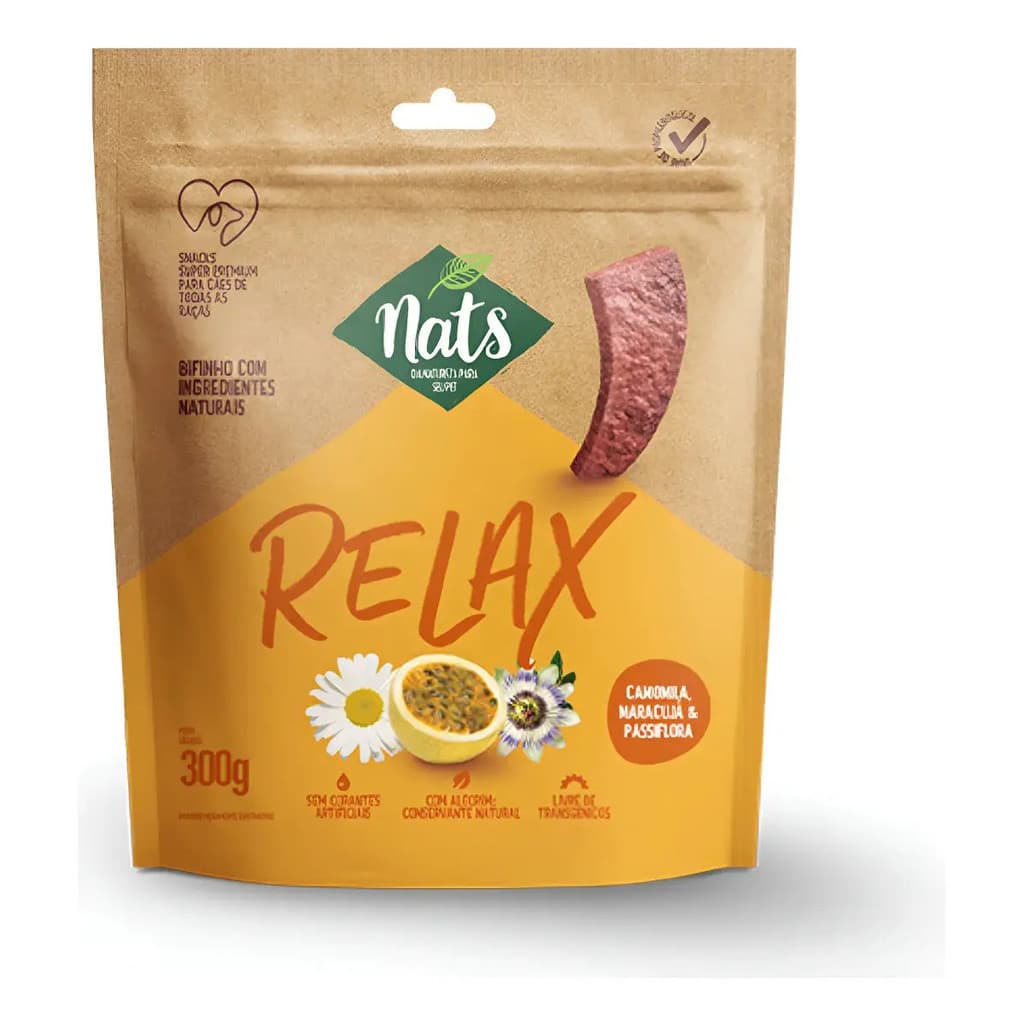 Petisco Nats Relax Cães Camomila/maracujá/passiflora 300g