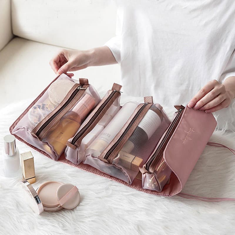 Novo saco cosmético destacável portátil de grande capacidade quatro-em-um portátil dobrável armazenamento de cosméticos