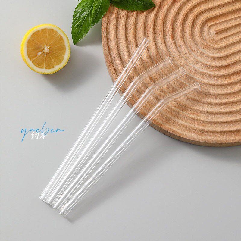 Palha de vidro transparente com alto teor de borosilicato, resistente ao calor, conjunto durável, Anti-batom, não descar