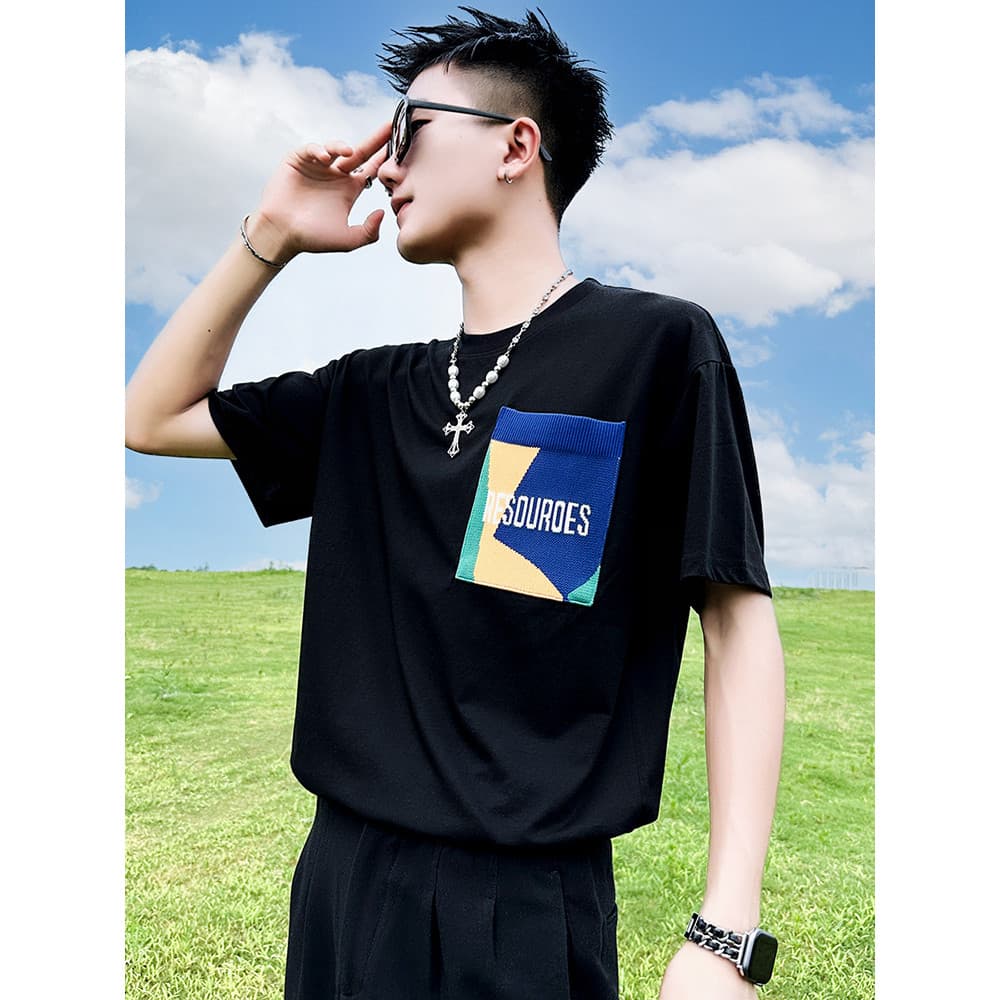 Verão puro algodão masculino de manga curta camiseta masculina Street wear plâncton bonito meia manga topo masculino wea