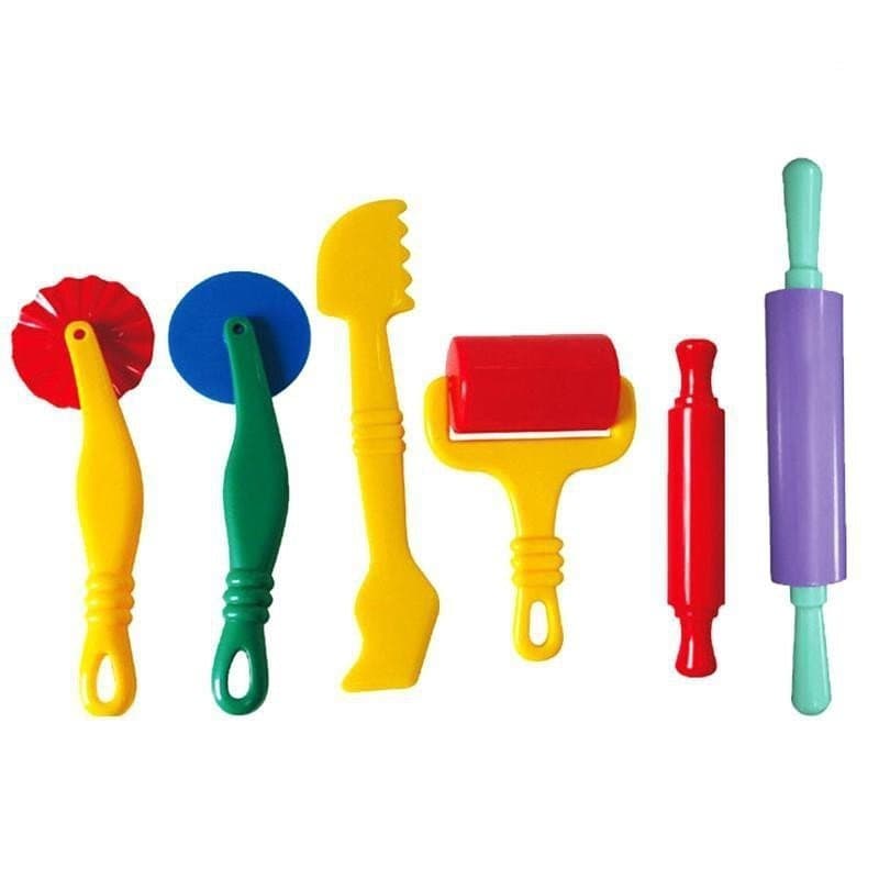 Conjunto de 6 Ferramentas de Argila para Classificação, Moldes de Corte Feitos à Mão, Brinquedos