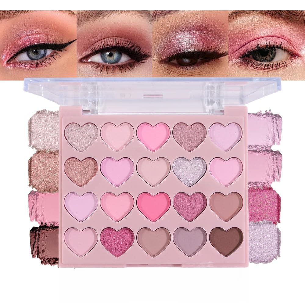 Paleta de sombras SUAKENudePink, com acabamento matte e brilhante, alta pigmentação, 20 cores de sombras em tons de marr