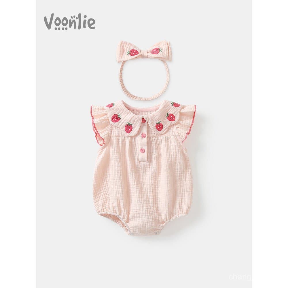 Novo modelo Fanlie de roupas de bebê para o verão, macacão para recém-nascidos, macacão de princesa para meninas, c