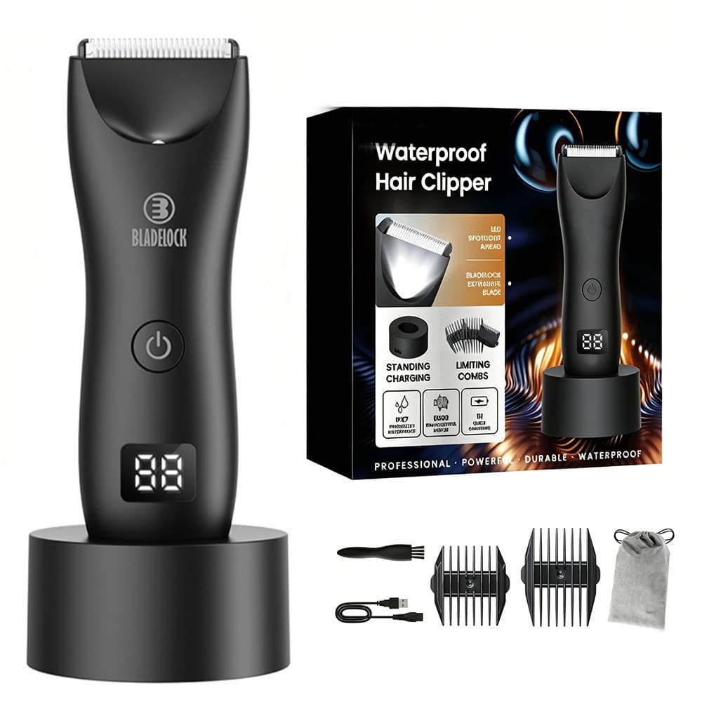 Aparador De Pelos Íntimos Masculino Impermeável, Aparador Universal Elétrico Para Barba E Corpo