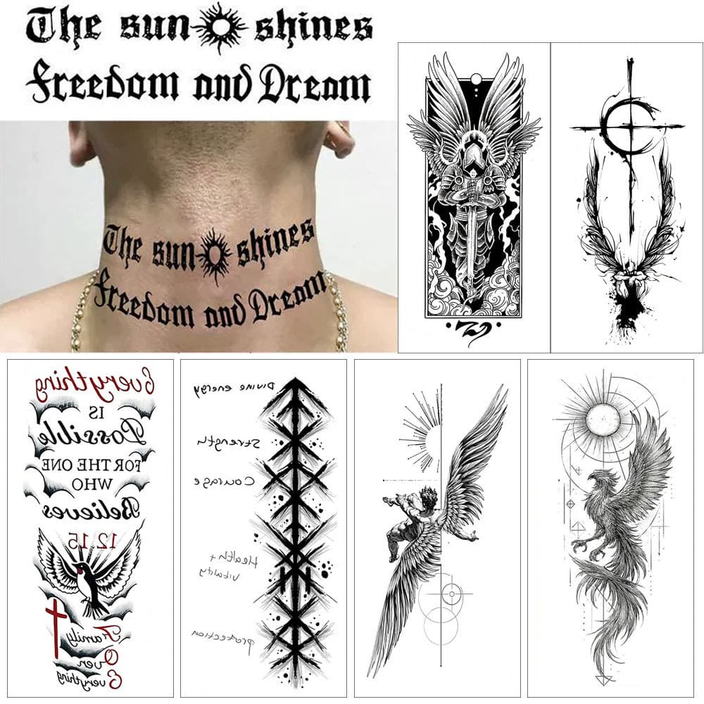 Frases De Tatuagem Falsas Temporárias Removíveis 15x7cm Novo Efeito Feminino Masculino