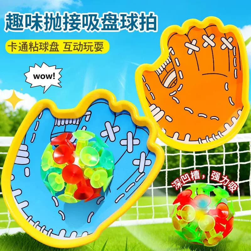 Diversão jogando captura bola otário bola esportes internos raquete de palma bola pegajosa crianças brinquedos educativo