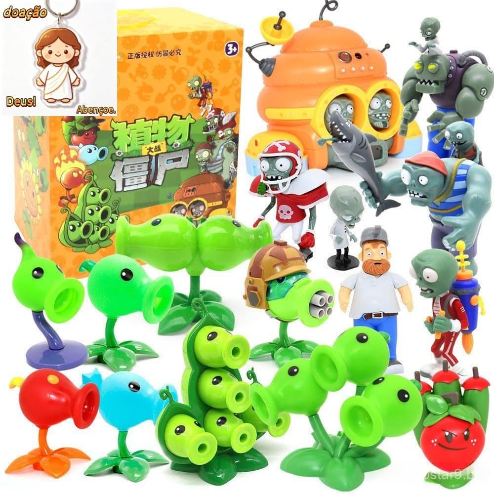 Original Boxed Jogo de Batalha Plants vs. Zombies PVZ Zombie Dolls em Massa Figuras de plantas Pode disparar lançamento