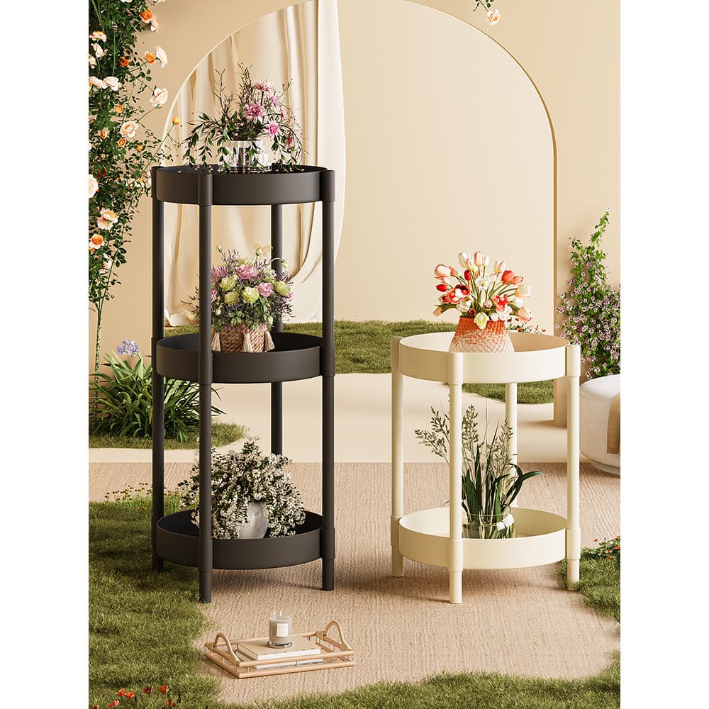 Varanda doméstica interna prateleira espessada prateleira de flores Multi-camada verde endro planta lugar vaso de flores