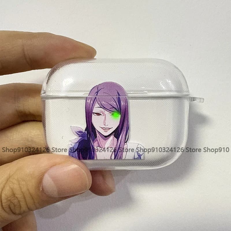 Anime Legal Tokyo Ghoul Kamishiro Rize Caso De silicone Macio Para AirPods 4 Pro 1 2 3 Claro Transparente Bluetooth Fone