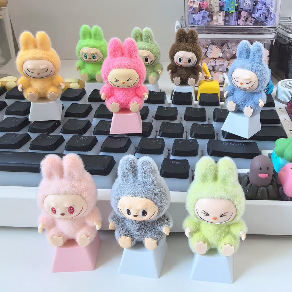 DIY tridimensional bonito partícula labu keycap branco arcanjo teclado mecânico tridimensional rosa bubu mercadoria keyc