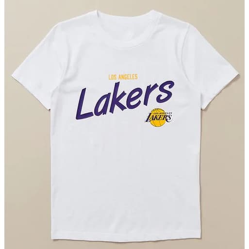 Camiseta Masculina Feminina Oversized Estampa Letra Cursiva Lakers e Logo Bola Basquete Los Angeles T-shirt Streetwear