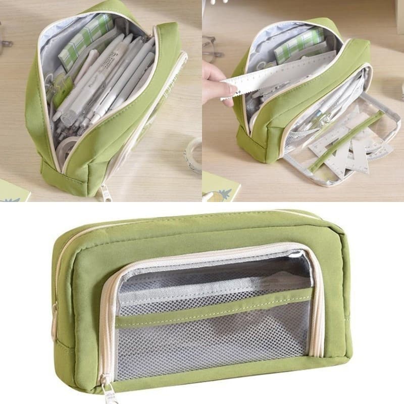 Bom Organizadores De Mesa Bolsas Para Canetas Bolsa De Maquiagem Material De Papelaria Escritório Escolar