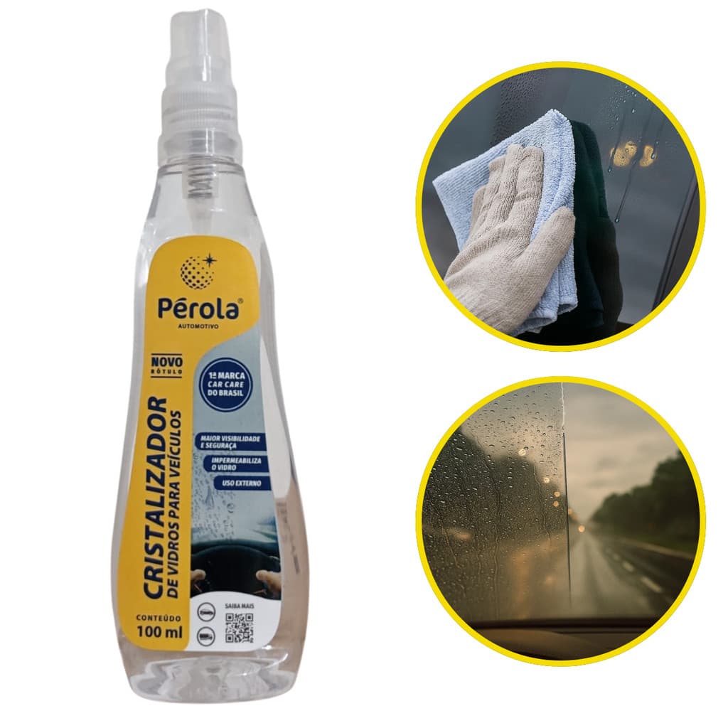 Cristalizador De Vidro Repelente Chuva Parabrisa Perola 100m Mais segurança Visiiblidade Não Embaça