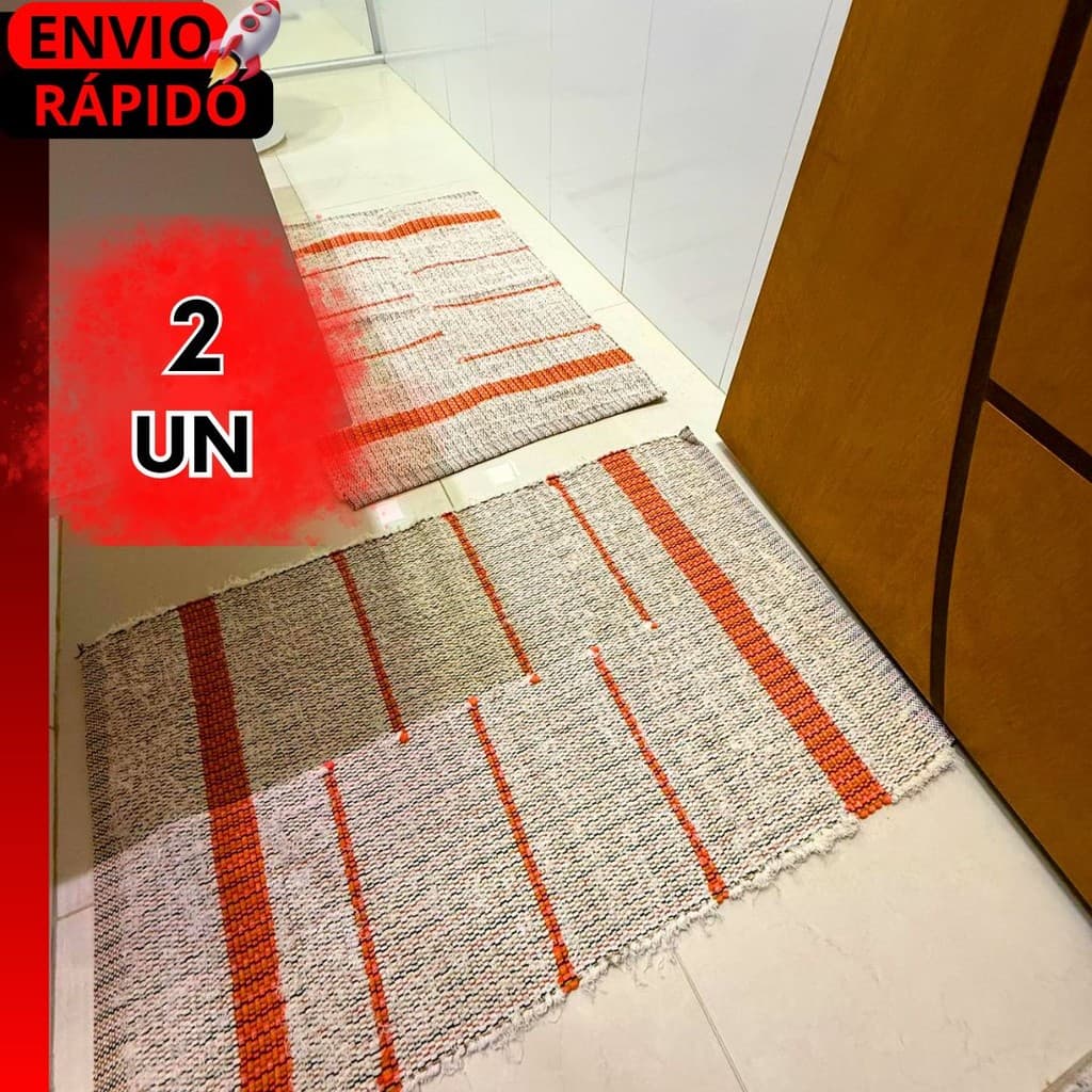 2 Peças Tapete Boho Rústico Premium| Para Sala, Quarto, Cozinha | Ideal para Lar e Presente Criativo