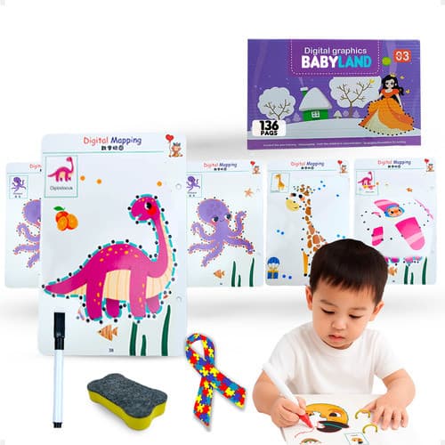 Kit Livro Montessori Infantil Educativo 136 Pgs C/ Canetinhas
