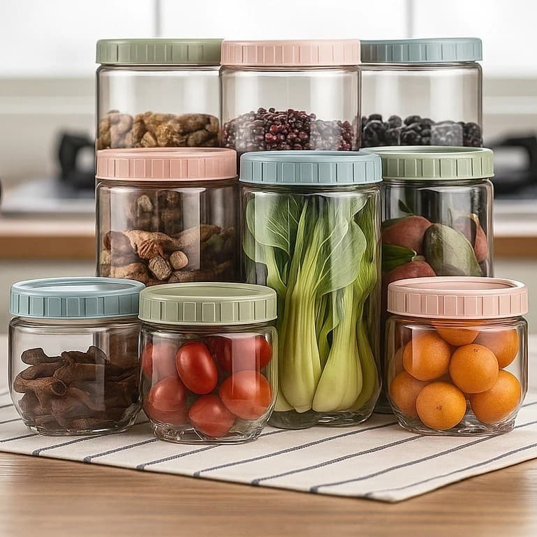Kit 3 Potes Vasilha Bolacha Conserva Armazena Tigela  Plástico Alimentos Temperos Frascos Marmita