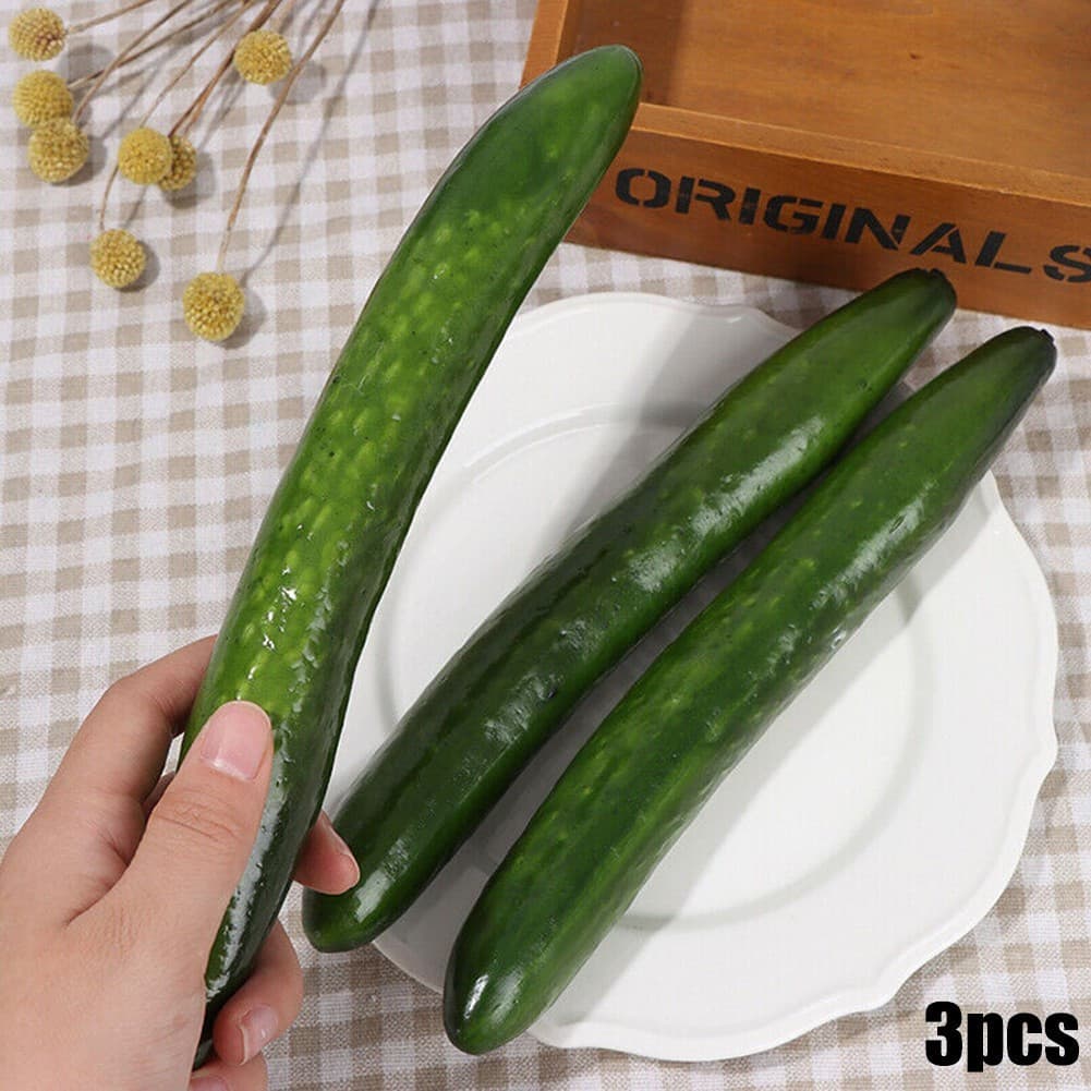 [LLMA] Simulação Realista De Pepino , Adereços De Vegetais Falsos , Brinquedo De Decoração De Cozinha Para Casa