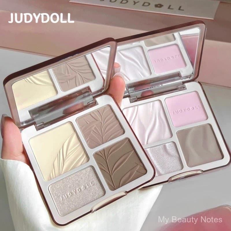 Paleta de Contorno e Iluminador Laranja Judydoll, Sombra para Nariz, Iluminador, Corretivo, Paleta Tudo-em-Um ADNG