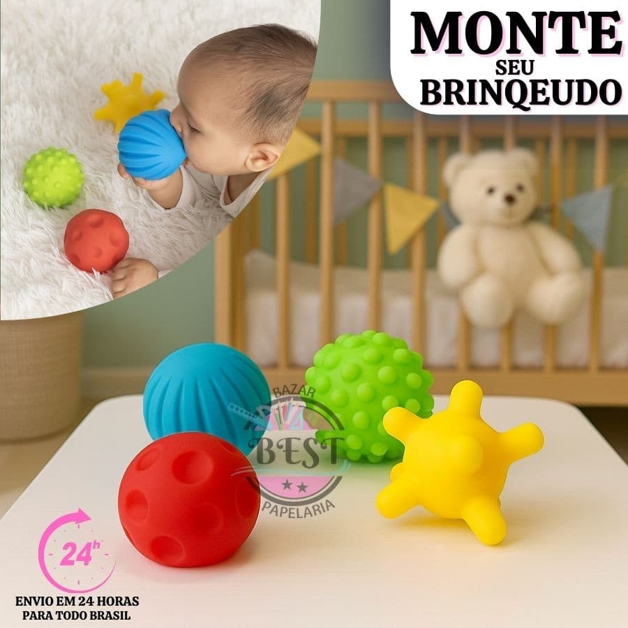 Brinquedo Kit Baby Soft Bebe Bolinha Macio Mordedor Bolinha Para Bebes Crianças Brinquedo Soft