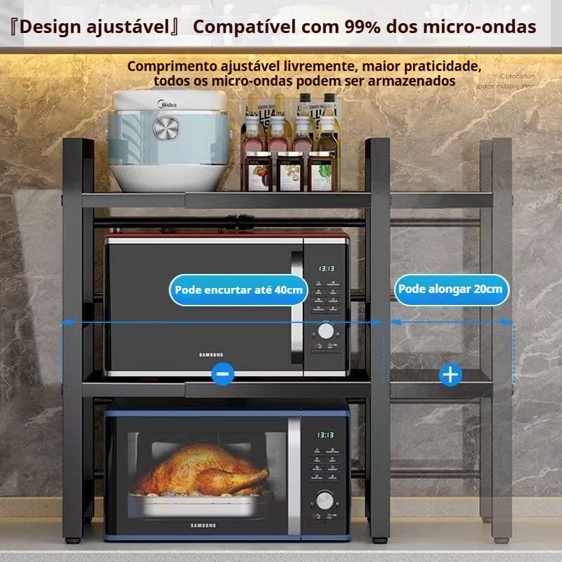 micro-ondas Organizador de cozinha para prateleira para cozinha prateleira